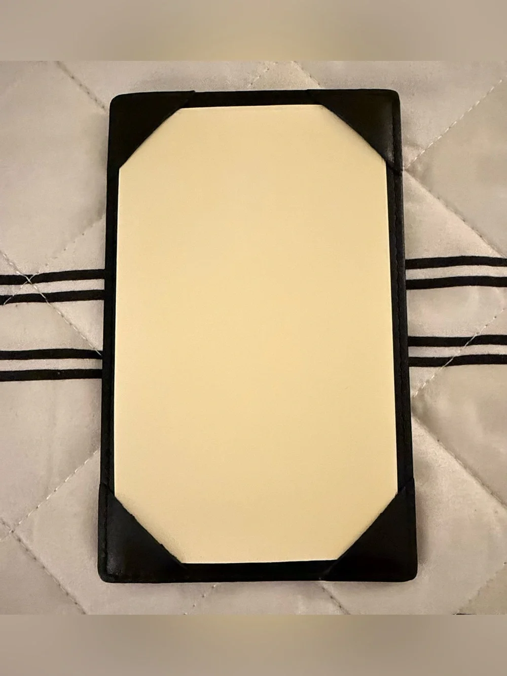 Tiffany & Co. Vintage Black Leather 3 1/2 x 5 1/2 Pocket Note Jotter Blue Pouch